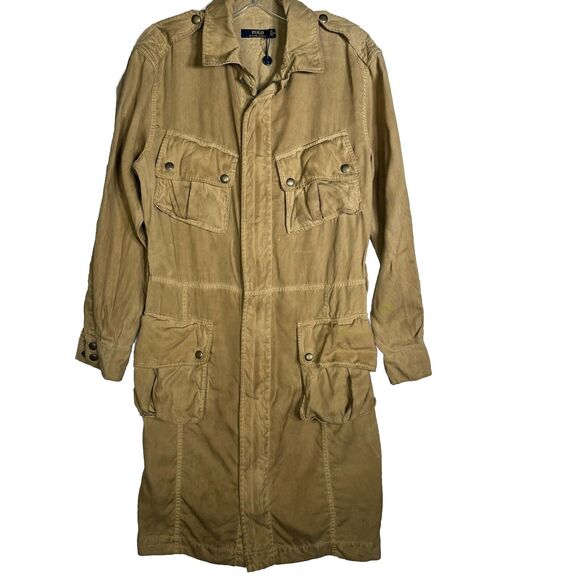 Polo Ralph Lauren Jackets & Blazers - Polo Ralph Lauren Long Zip Safari Utility Jacket Khaki Women’s Sz 4